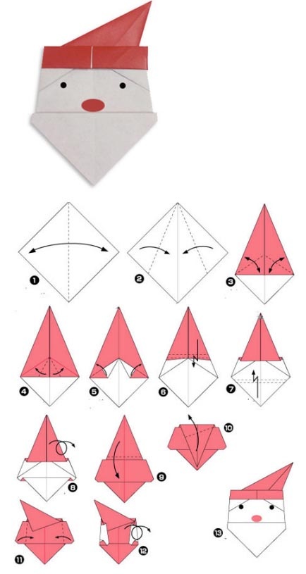 Новогоднее оригами инструкция