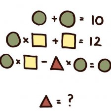 Логическая задача по математике с ответом. Кружок, треугольник, квадрат