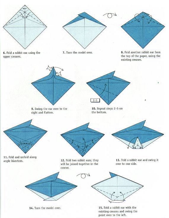 Оригами из бумаги. Птичка, машущая крыльями