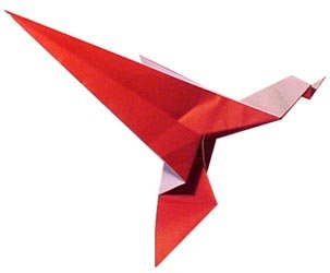 Оригами из бумаги. Птичка, машущая крыльями