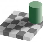 Оптические иллюзии, картинки. Шахматная доска