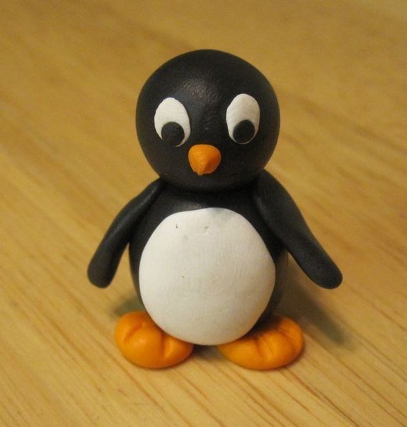 Лепка из пластилина для детей. Пингвинчики