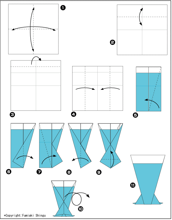 Оригами из бумаги. Коктейль