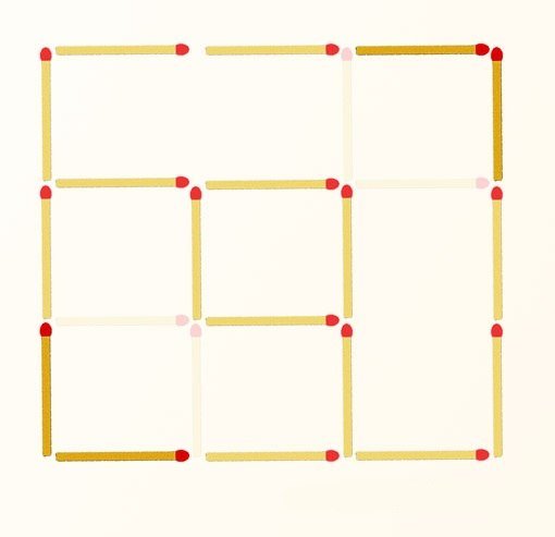 Задачи со спичками, с ответами. 3 квадрата