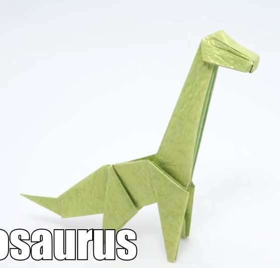 Схема оригами, видео. Брахиозавр