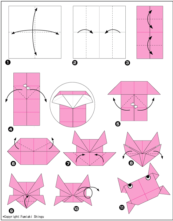 Сборка оригами - краб из бумаги
