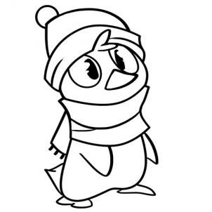 Уроки рисования карандашом. Рождественский пингвин