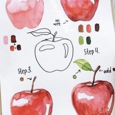 Поэтапное рисование фруктов и ягод