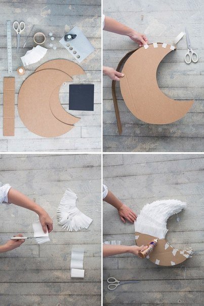 Детское творчество из картона. Луна