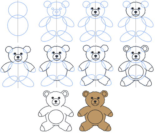 Рисуем любимых мишек Тедди и других!