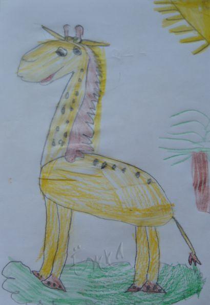Уроки рисования карандашом для детей - рисунок Жирафа
