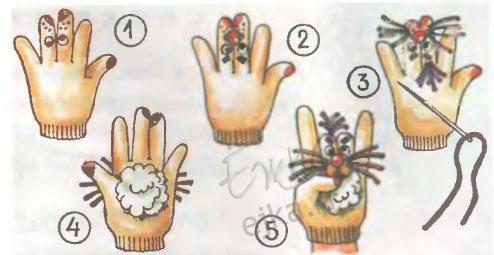 Игрушка перчатка, как сделать своими руками для детей, Зайка-зазнайка