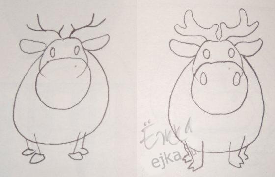 Рисуем животных - Лось - пошаговый урок рисования для детей