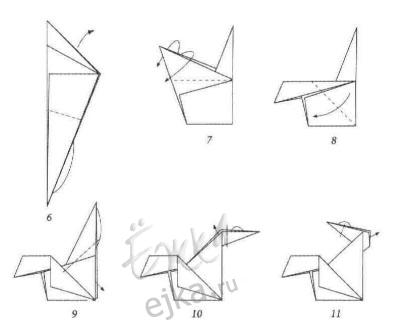 Оригами петух (42 фото)