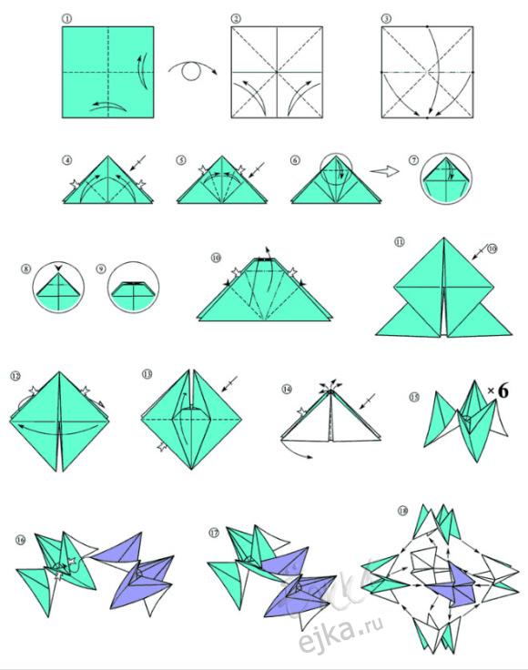 Модульное оригами «Яблоко». Схема сборки. Пошаговая инструкция с фото
