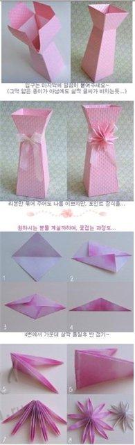 Цветок оригами из модулей - поделка из бумаги для украшения подарка своими руками