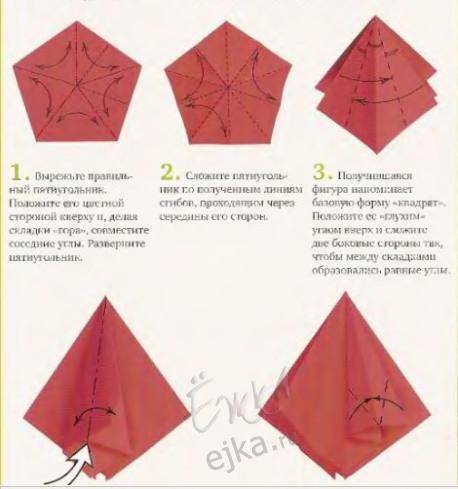 Оригами цветов из бумаги - схема Лилия