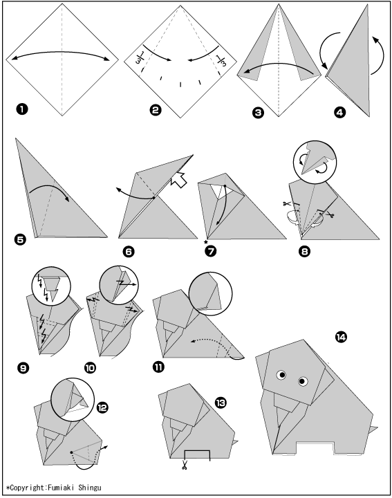 Животные оригами схемы