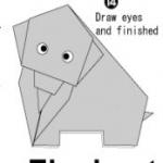 Оригами - Слоненок. Поделка для детей