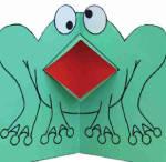Лягушка - поделка из бумаги и картона для детей