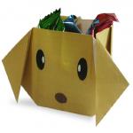 Оригами для детей - коробка собака. Схема сборки