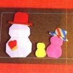 Новогоднее оригами для детей - снеговик