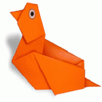 Утка. Как сделать оригами, для детей