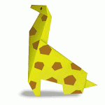 Жираф. Оригами из бумаги