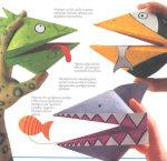 Поделки из бумаги - Головки со щелкающей пастью - оригами для детей, схема