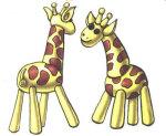 Лепка из пластилина для детей - лепим животных, Жирафа