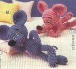 Мышки - вызанные игрушки крючком, схема вязания