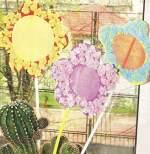 Цветочки для кактуса - поделка для детей из бумаги