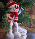Снеговик - новогодняя вязанная игрушка своими руками
