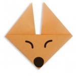 Лисичка - поделка оригами для малышей